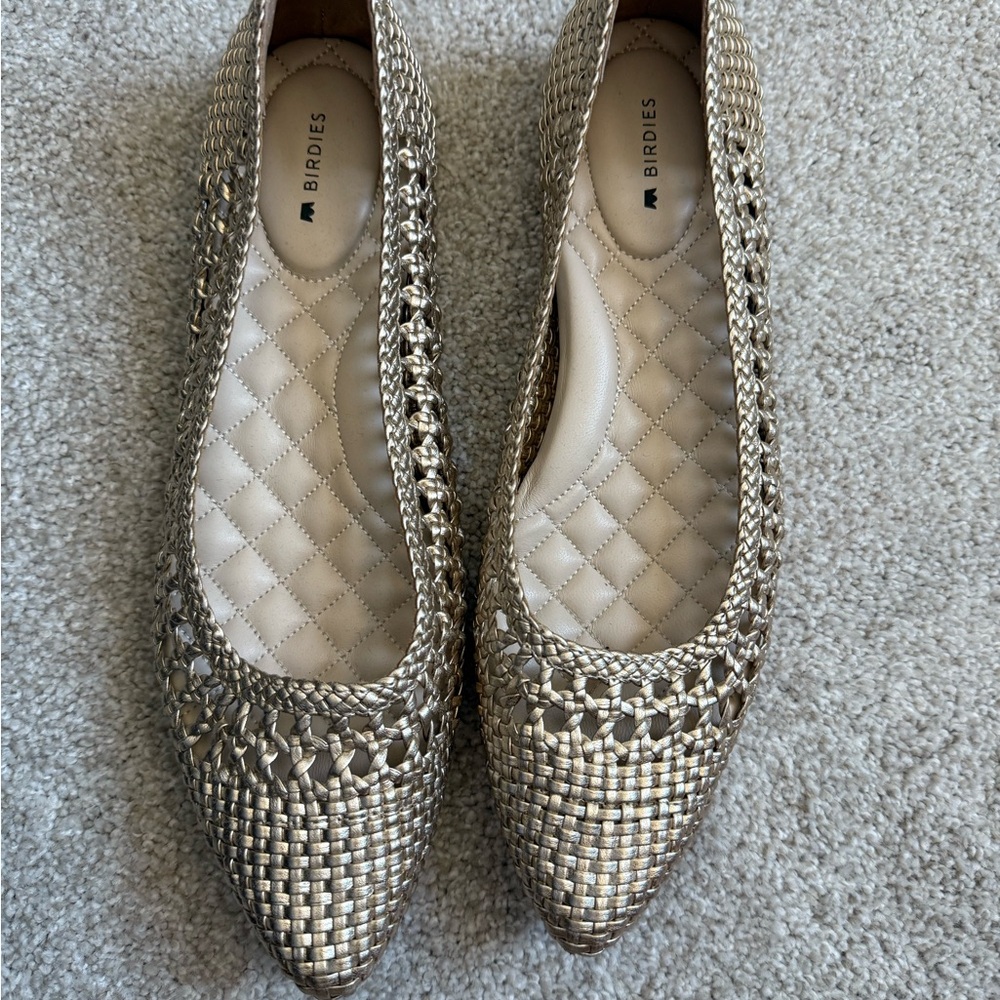 Birdies Metallic Woven Women's Flats